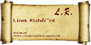 Linek Richárd névjegykártya